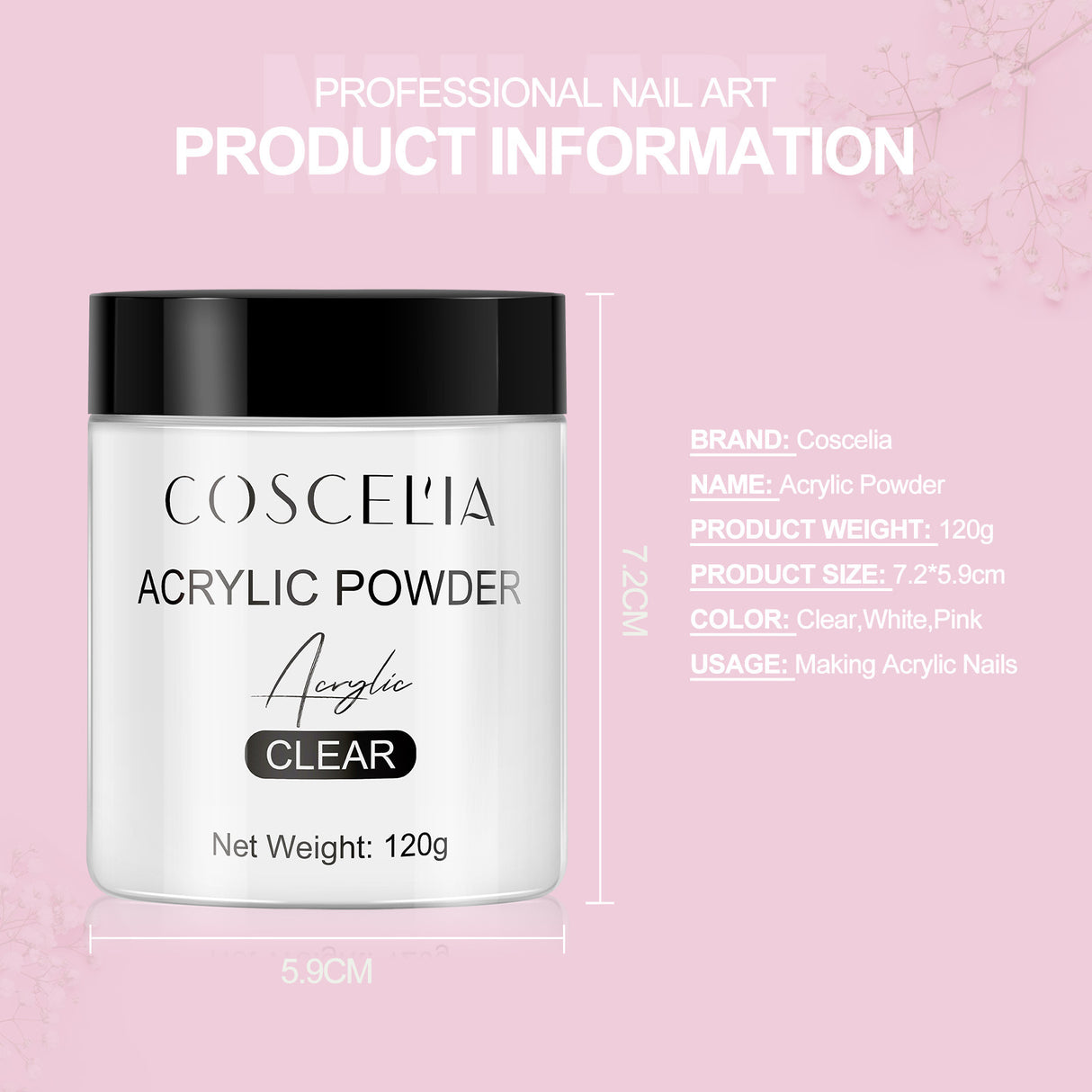 COSCELIA New 120g White Powder Transparent Crystal Powder 150ML Crystal Liquid Nail Shop Nail Tool Set - V.I.P Digital Presence