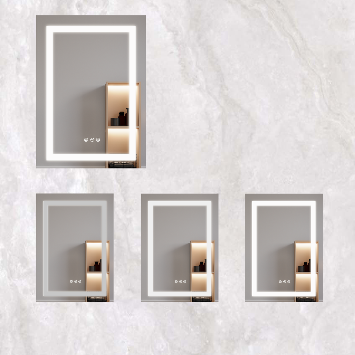 26x20 inch(Left Door) bathroom medicine cabinet with LED mirror 3000K~6000K single door lighting bathroom cabinet with touch switch adjusta - V.I.P Digital Presence