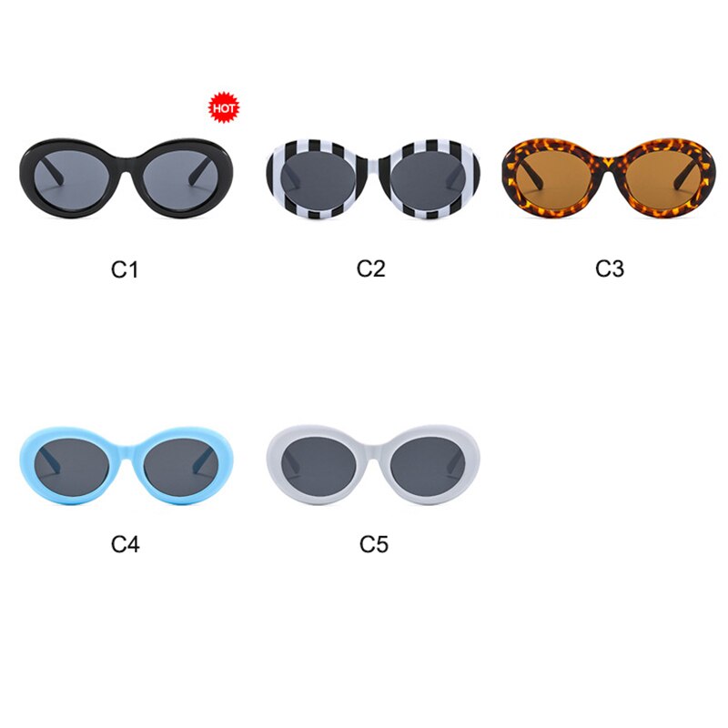 Striped Zebra Oval Sunglasses New Net Red Street Shot Personality Female Hip Hop Sunglasses Trend