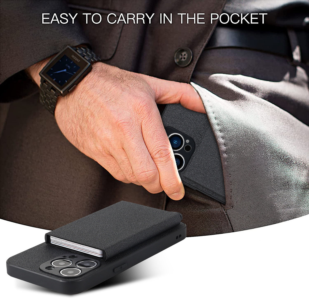 Suitable for iPhone 14 PROMAX plug-in phone case Apple 11 aluminum alloy wallet phone case IP13 protective case - V.I.P Digital Presence