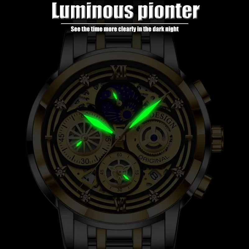 Men's Quartz Watch Skeleton New Concept Waterproof Watch Multifunctional Watch - V.I.P Digital Presence