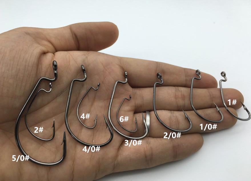 Rompin 20pcs/lot Black Nickel Crank Fishing Hooks High Carbon Steel Worm Sharp Barbed - V.I.P Digital Presence