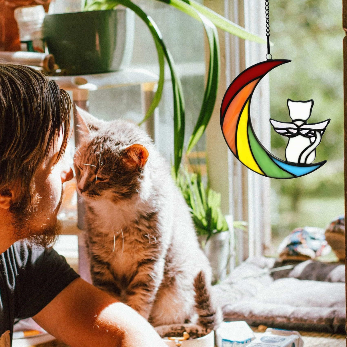 Cat enthusiast commemorative gift cute cat acrylic flat home window wall outdoor decoration pendant - V.I.P Digital Presence