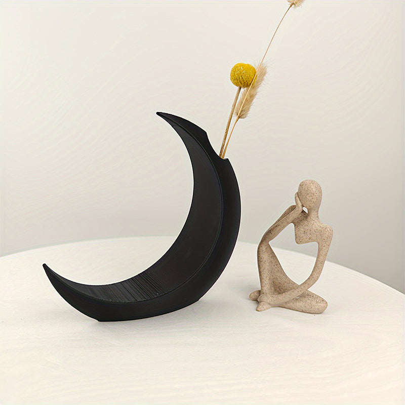 3D-printed Gothic Moon Vase, fits dried & artificial flowers. A unique home decor and desktop charm, a great gift too. - V.I.P Digital Presence