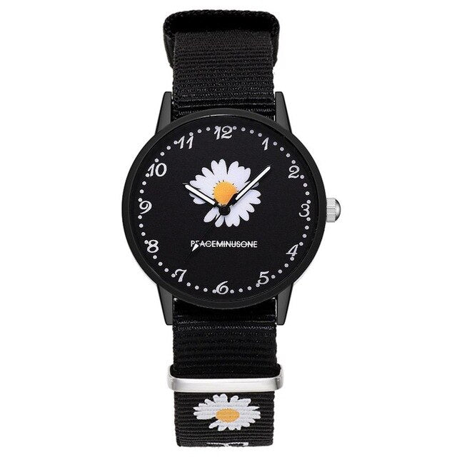 Fashion Daisy Flowers Nylon Band Watches For Women Casual Analog Quartz Wristwatches Women Watches Ladies Clock Relogio Feminino - V.I.P Digital Presence
