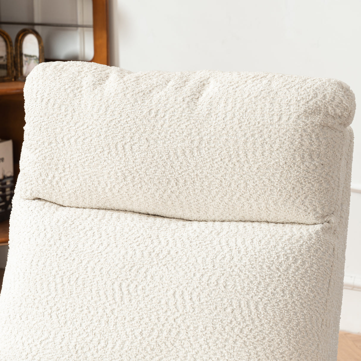 Accent Rocking Chair with Footrest High Back Rubber Wood Rocking Legs Bedroom Living Space 38.6D X 26.8W X 40.6H Inch - V.I.P Digital Presence