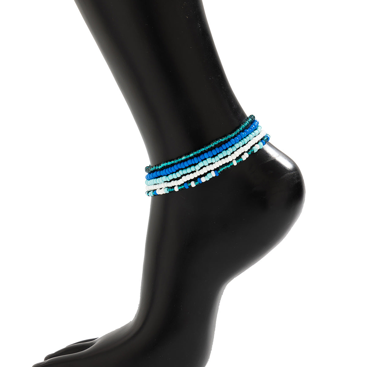 Melad color summer beach rice bead ankle chain Anklet multi-layer stacking versatile ankle chain - V.I.P Digital Presence