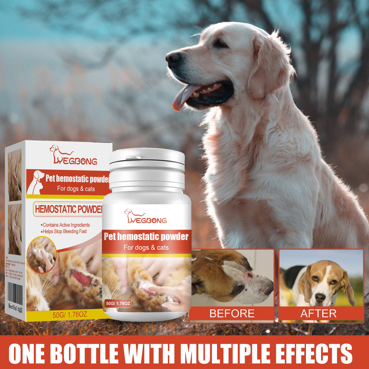 Pet Hemostatic Powder, Skin Wound Cleaning Styptic Powder For Cats And Dogs Soothing Wound Healing Powder For Pets - V.I.P Digital Presence