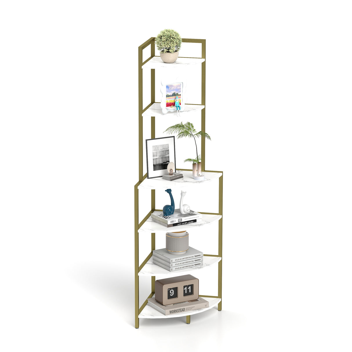 6-story corner open bookshelf, modern bookshelf, wooden frame, independent bookshelf unit, - V.I.P Digital Presence