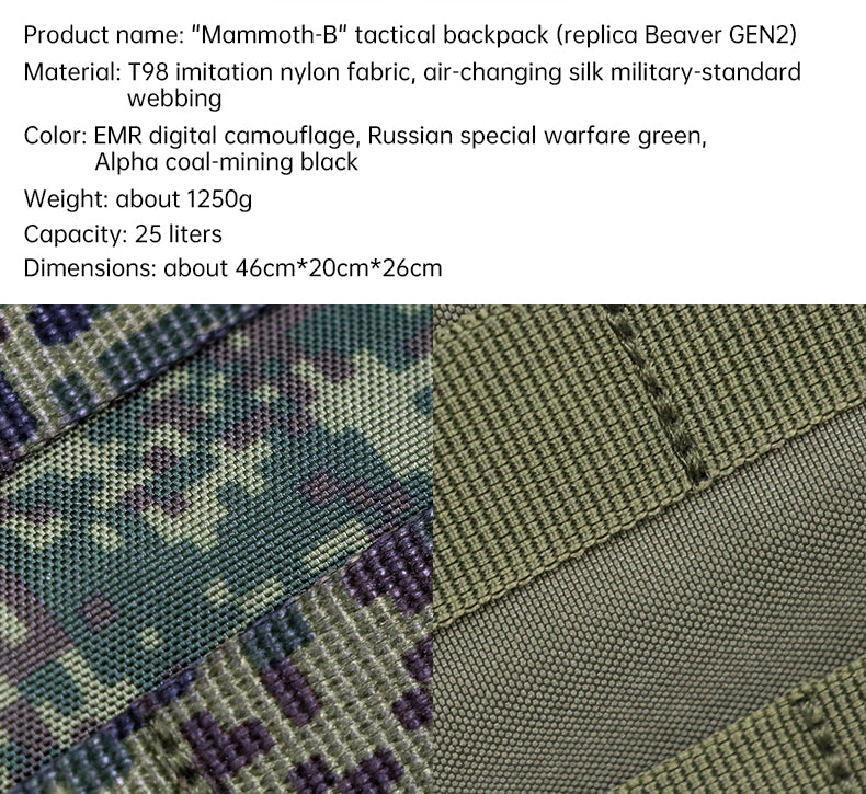 Cold War export: Russian Mammoth B tactical backpack, replica of Russian mountain special forces SPN Beaver 2 assault pack - V.I.P Digital Presence