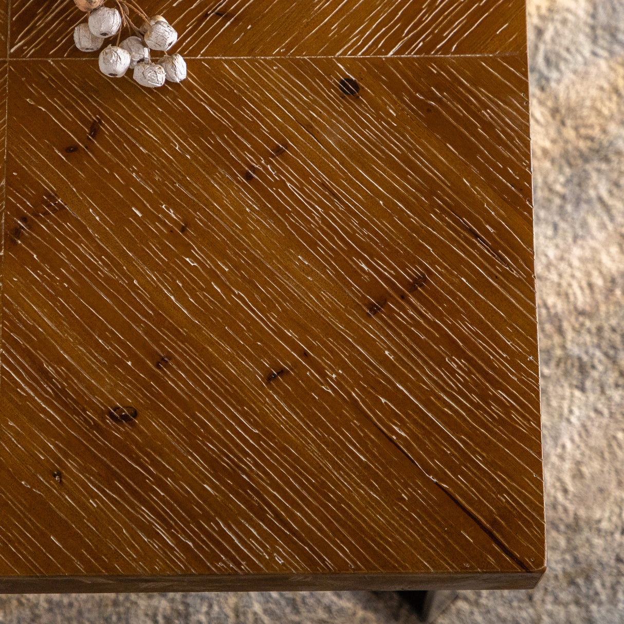 31.3"Modern Retro Splicing Square Coffee Table Fir Wood Table Top with Cross Legs Metal Base (Set of 2 pcs )