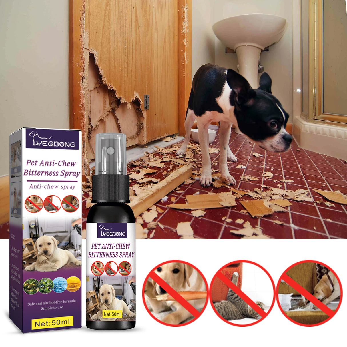 Anti-Chewing Bitter Spray For Pets, Prevent Dogs Tearing Apart Homes Scratching And Biting Long-Lasting Indoor Repellent Spray - V.I.P Digital Presence