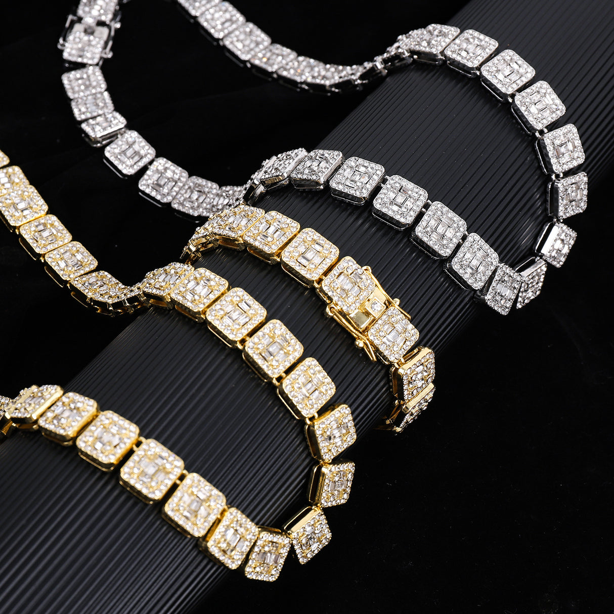 Cuban chain fashion new product square rock sugar chain 13mm necklace bracelet niche hip-hop jewelry accessories - V.I.P Digital Presence