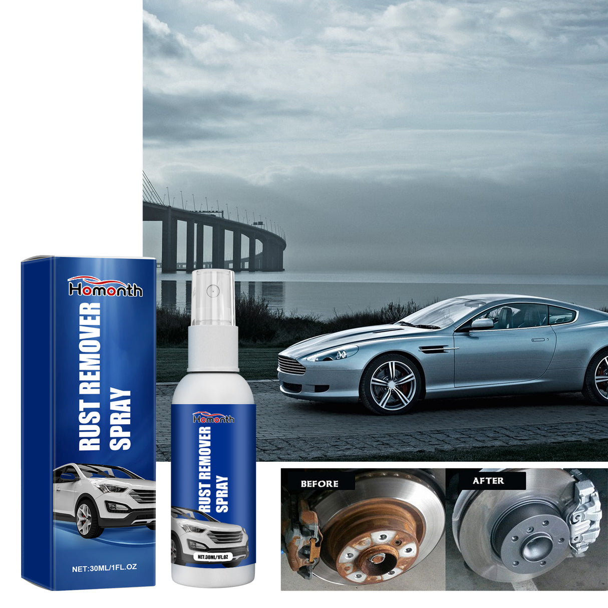 Rust Remover Spray, Car Wheel Reconditioning Rust Removal Paint Polishing Cleaning Decontamination Spray - V.I.P Digital Presence