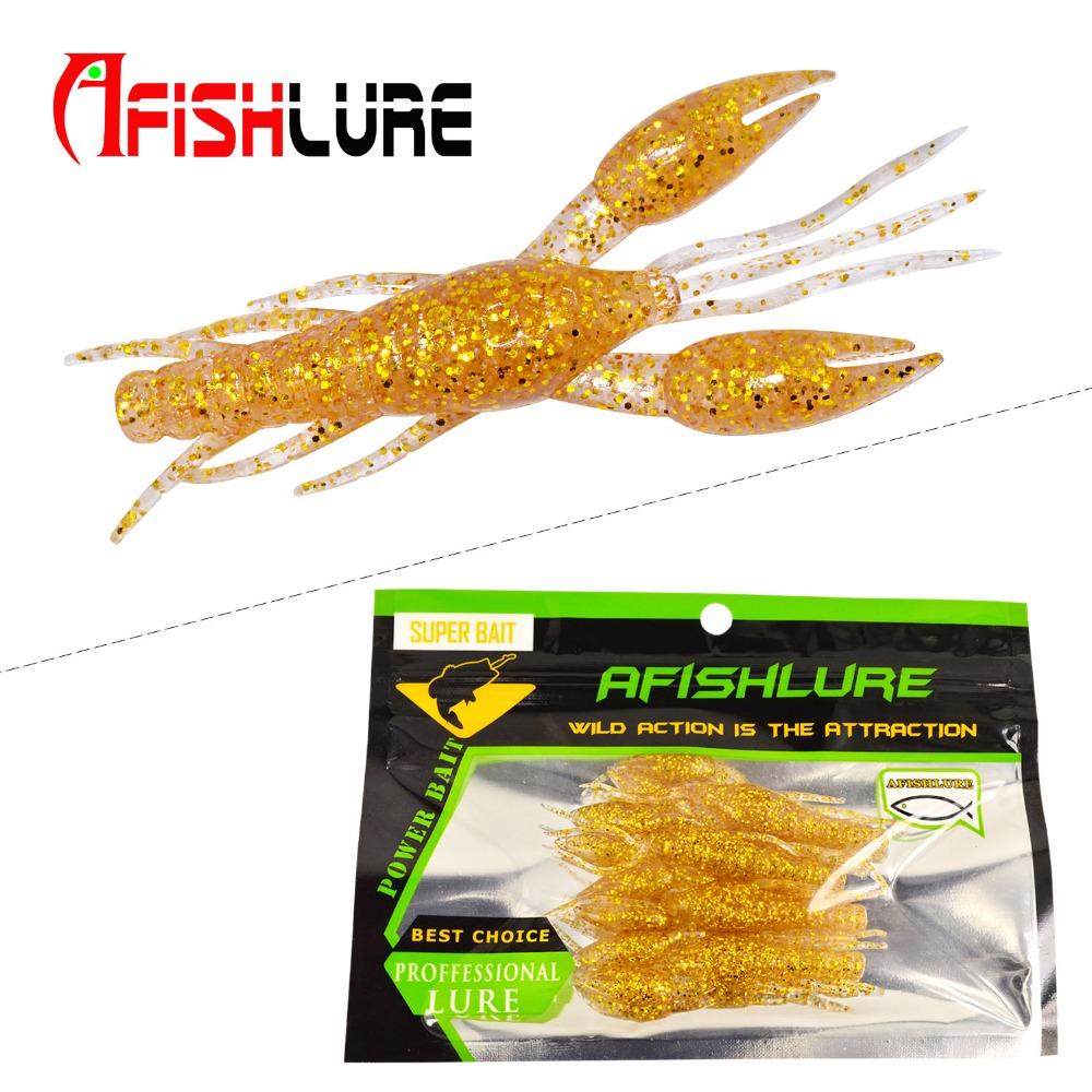 AFISHLURE 4pcs/lot AR-14 hammer Crab clamp Shrimp 80mm 5.5g claw Bait artificial lure sauce green bait Swimbait Fake