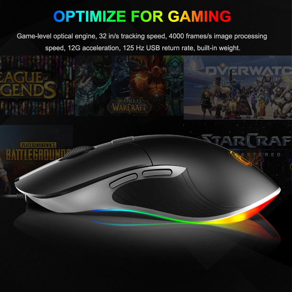 imice X6 High configuration USB Wired Gaming Mouse Computer Gamer 6400 DPI Optical Mice for Laptop PC Game Mouse - V.I.P Digital Presence