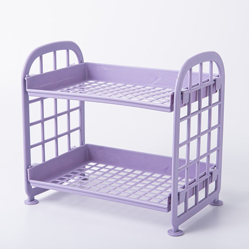 Double Storage Rack Kitchen Small Shelf Desktop Storage Rack Bathroom Sink Plastic Organizing Rack - V.I.P Digital Presence
