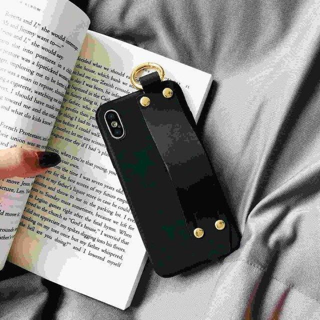 Plain Case Grip Strap For iPhone X 6s 6 8 Plus 7 Kickstand Holder Finger Ring Purple Matte Soft Silicon Capa - V.I.P Digital Presence