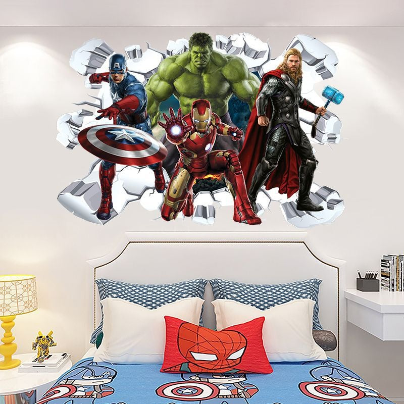 Marvel League of Legends Captain America Iron Man Batman Hulk Boy Bedroom Living Room Decoration Self Adhesive Wall - V.I.P Digital Presence