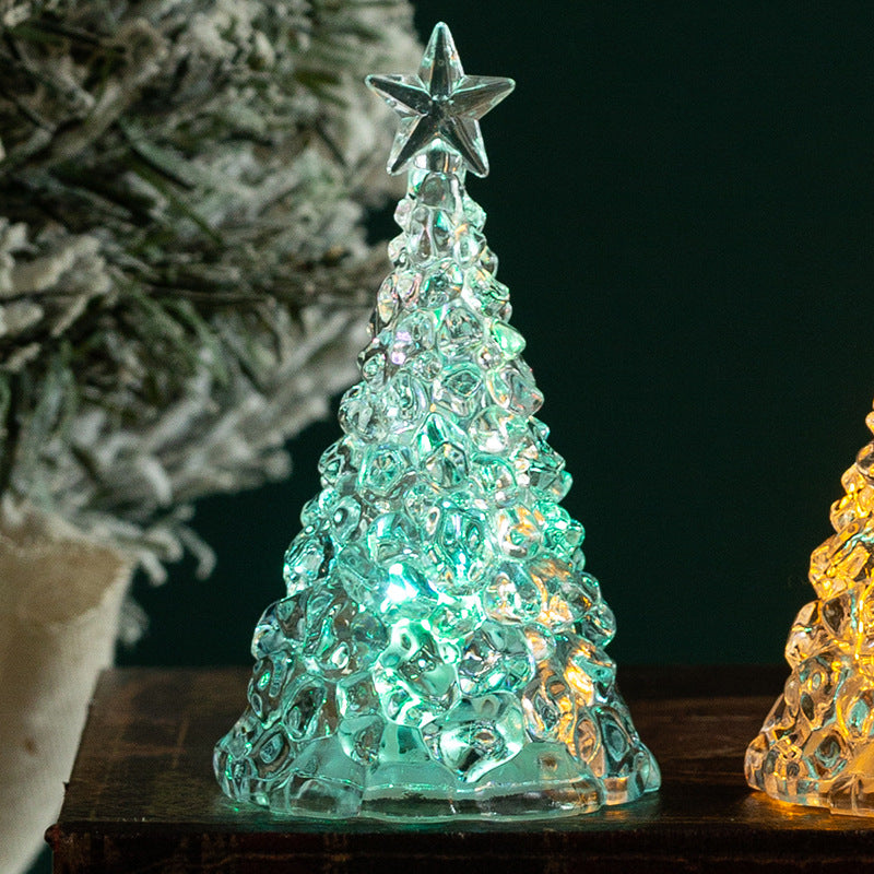 Christmas decoration mini luminous Christmas tree transparent crystal night light cross-border desktop decoration props small gifts - V.I.P Digital Presence