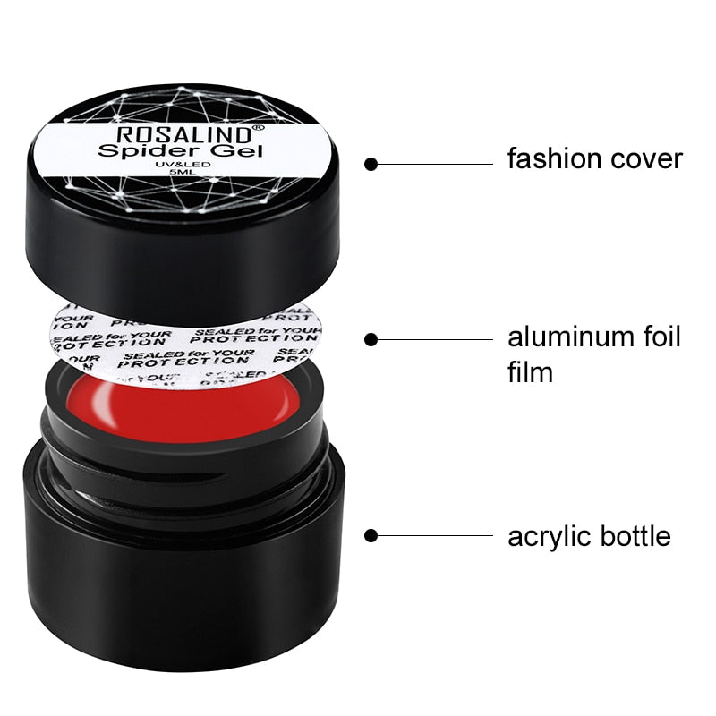 ROSALIND Gel Spider Line For Nails Art Gel Polish UV Colors Painting Gel Nail Polish Spider Gel Lacquer Web Stickers Gel Polish - V.I.P Digital Presence