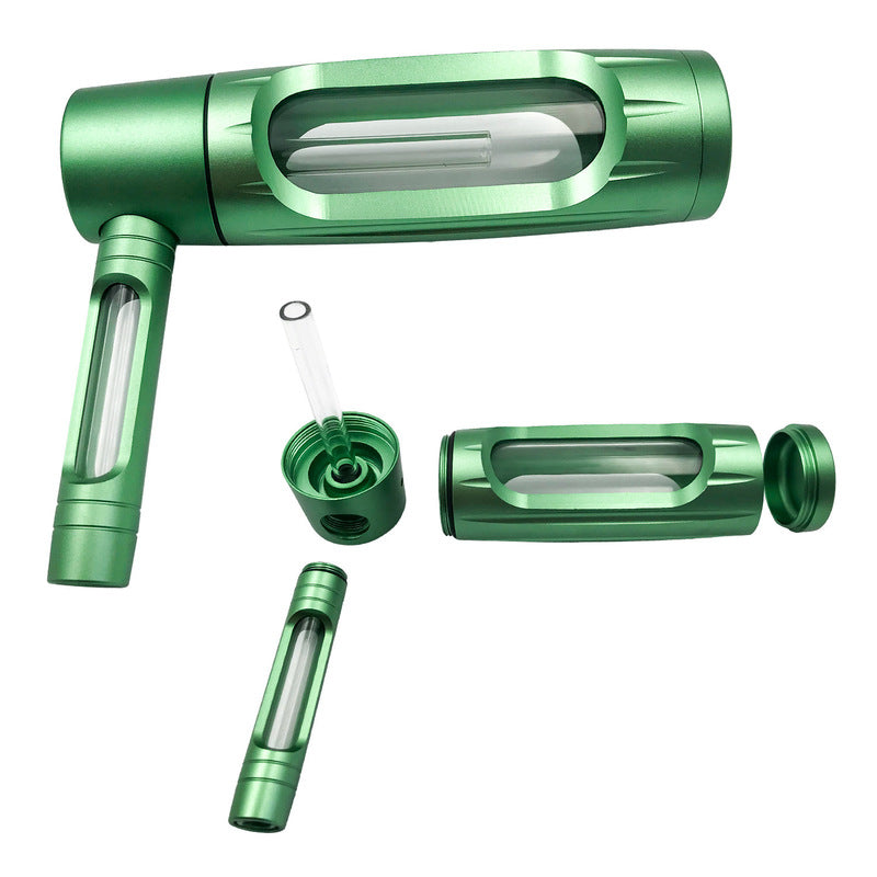 Portable metal smoking pipe with 155mm glass bowls, for dry tobacco & herb, hookah shisha pipe accessories. - V.I.P Digital Presence