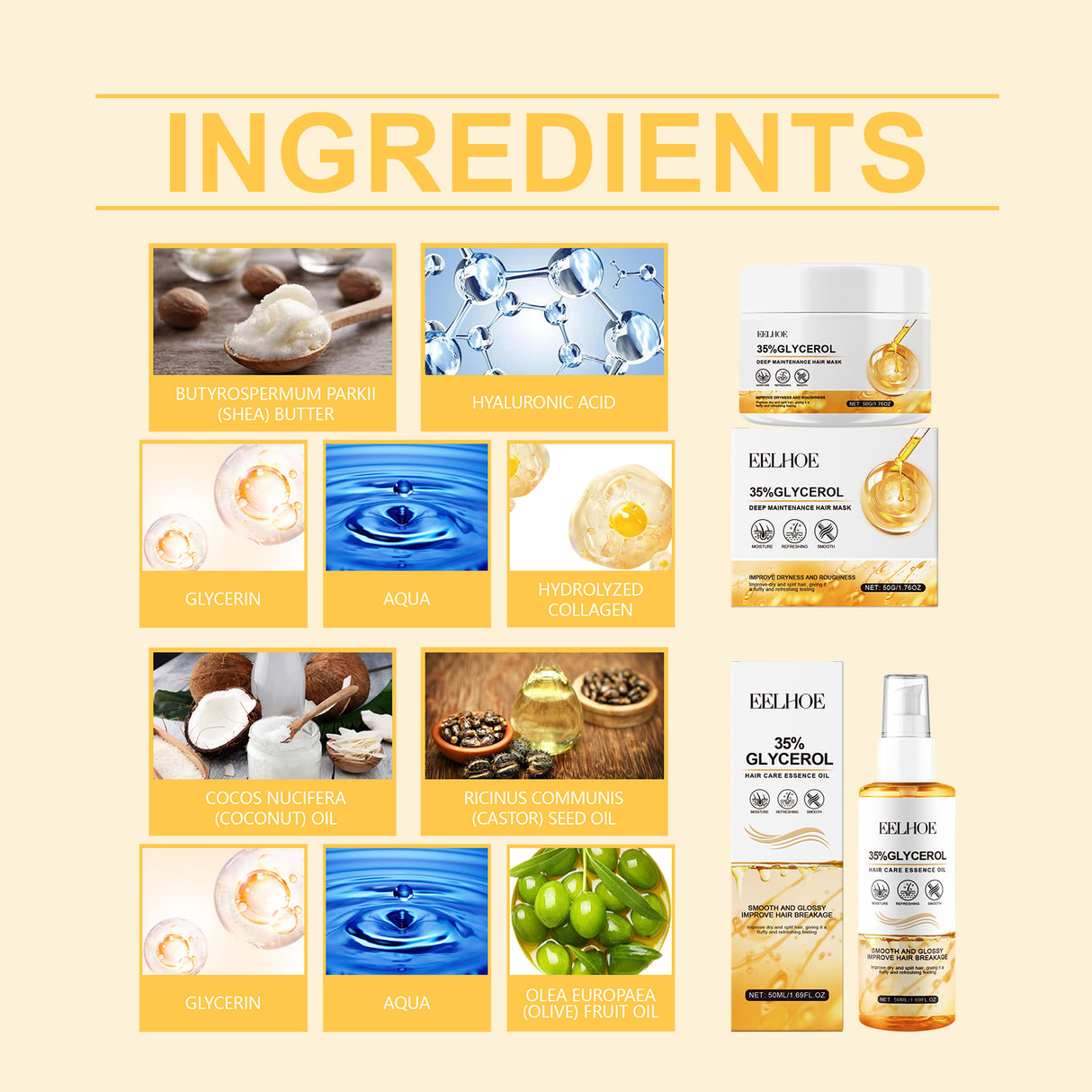 Glycerin Nourishing Hair Care Set Repair Dry Hair And Hair Care Moisturizing Set - V.I.P Digital Presence