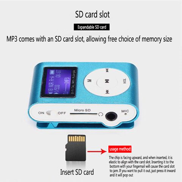 Screen Card Mp3 Card Clip Mp3 Metal Aluminum Housing Sports Mp3 - V.I.P Digital Presence