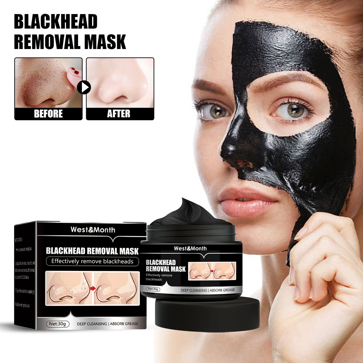 Blackhead Removal Mask, Peel Off Remove Blackhead Activated Carbon Cleansing Face Mask - V.I.P Digital Presence