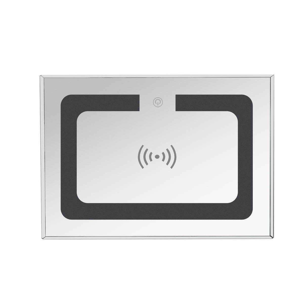 U-Can 15.7 "W silver rectangular mirror coffee table with wireless and USB charging function, LED lights, crystal style handle - V.I.P Digital Presence