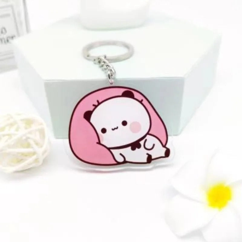 Cute cartoon Bubudu Giant Panda Pendant Keychain Car Key Acrylic Backpack Keychain Pendant - V.I.P Digital Presence