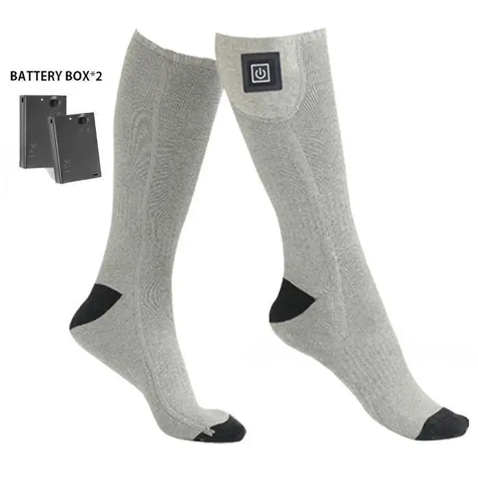 Winter Electric Heating Socks With Battery Box Rechargeable Anti-Cold Men Thermal Heated Foot Warmer Outdoor Camping Ski Sports - V.I.P Digital Presence