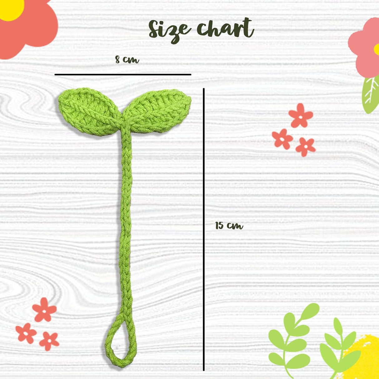 Cute Knitted Crochet Leaf Sprout - Lucky Handmade Multi-Functional Crochet Accessories Ideal Bookmark for Bookworms (Green) - V.I.P Digital Presence