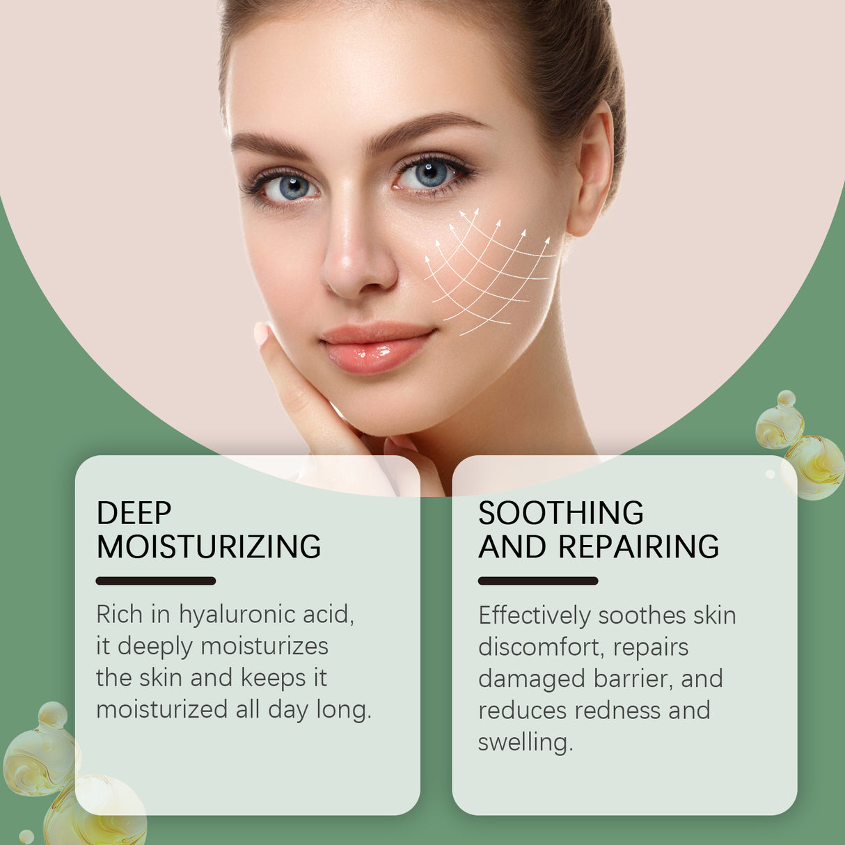 Reactivation Grass Soothing Cream, Delicate, Soft, Dry Skin, Repair And Improve Skin Elasticity Cream