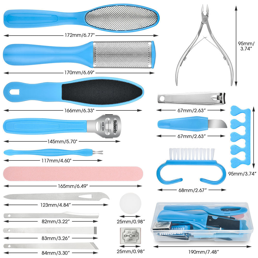 HISOME Manicure And Pedicure 18-Piece Set Of Foot Plate Dead Skin Planer Foot Grinder Nail Clipper To Remove Calluses - V.I.P Digital Presence