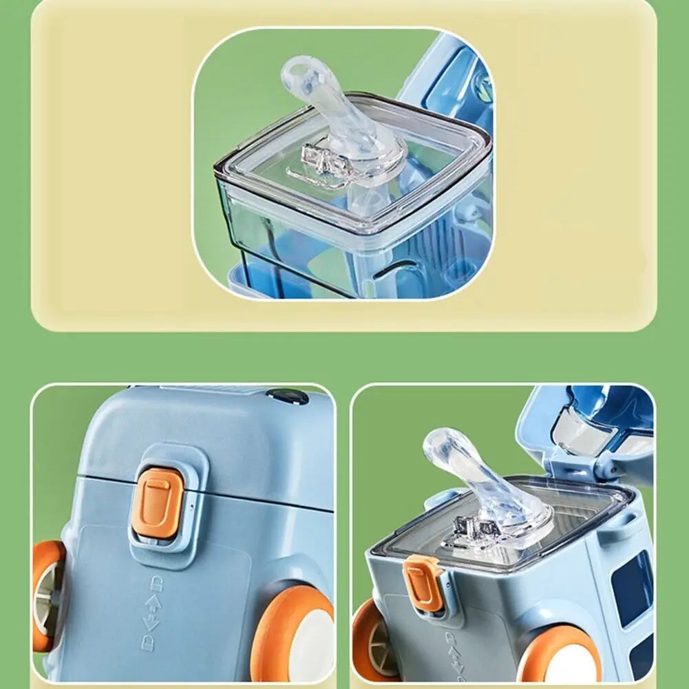 500ml Bus Car Children's Straw Water Cup Tritan Cute Plastic Cup Portable Outdoor Bouncing Lid Cup - V.I.P Digital Presence