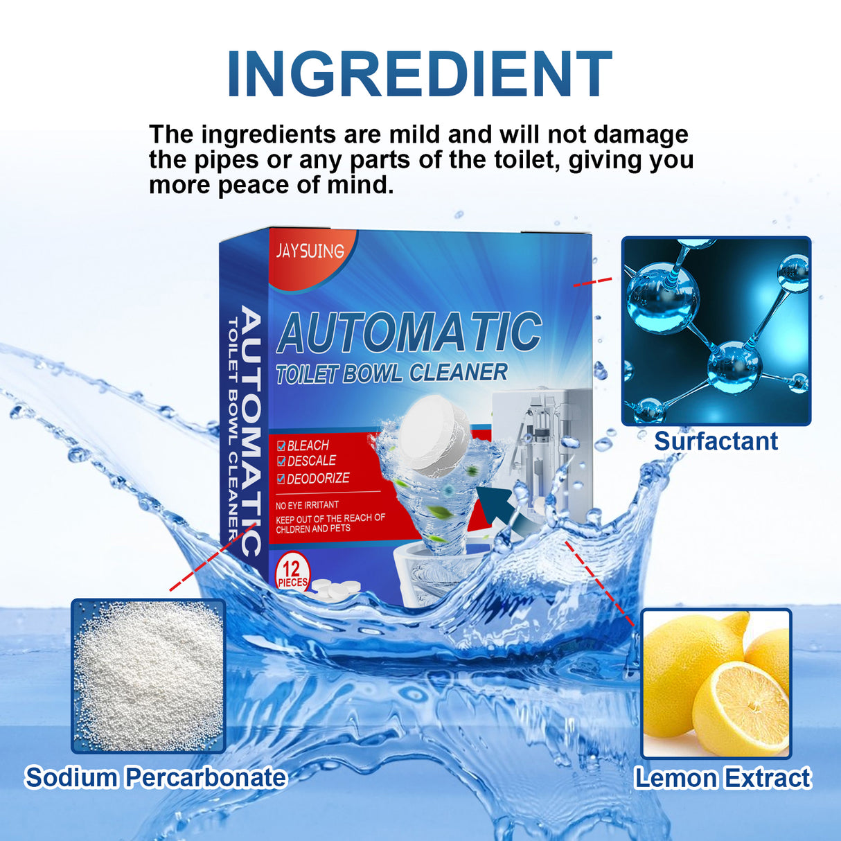 Cleaning Tablets, Household Toilet Odor-Stain Remover Descaling Decontamination Effervescent Cleaning Tablets - V.I.P Digital Presence