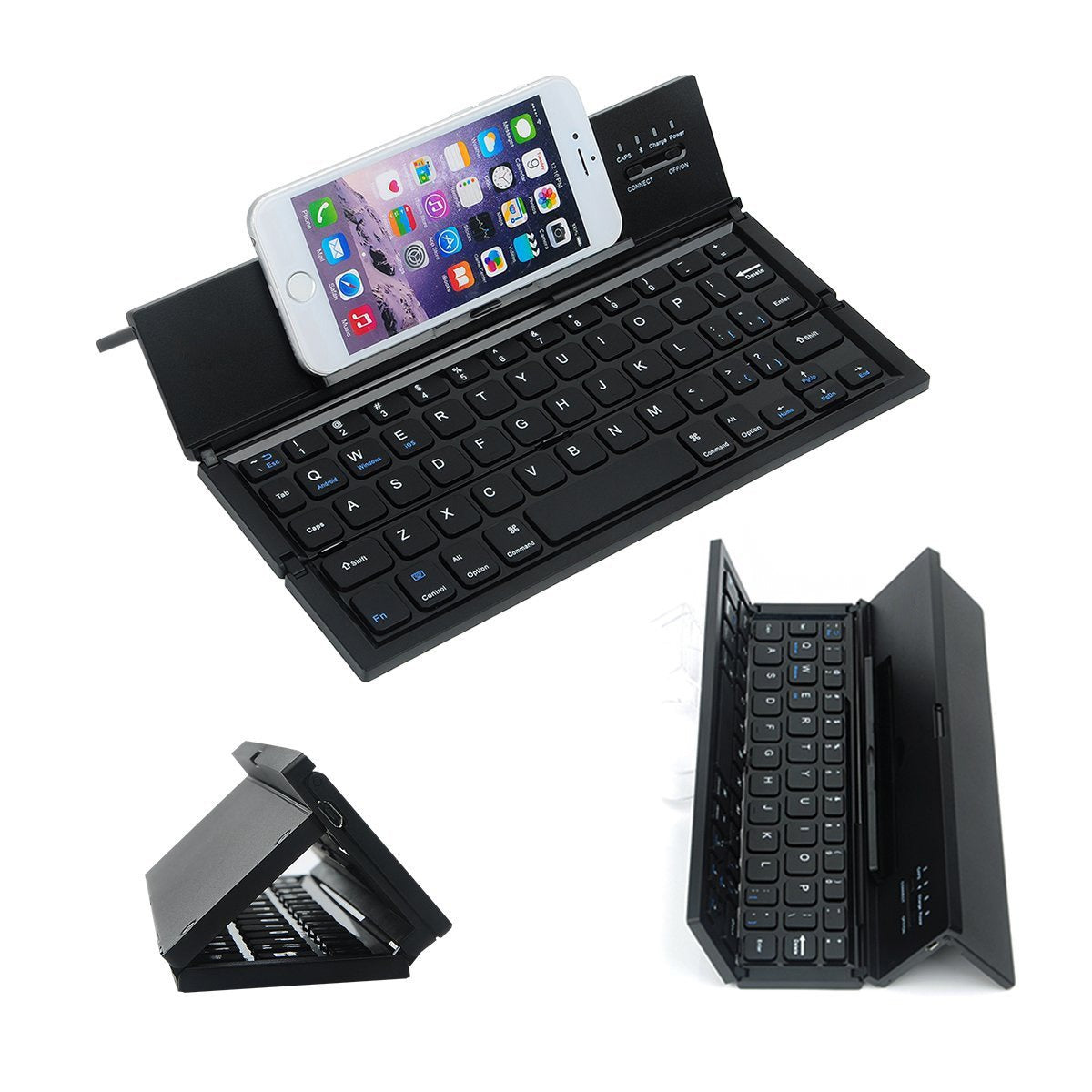 Mini teclado plegable con Bluetooth para PC, portátil, con tres pliegues, para negocios, portátil y de negocios