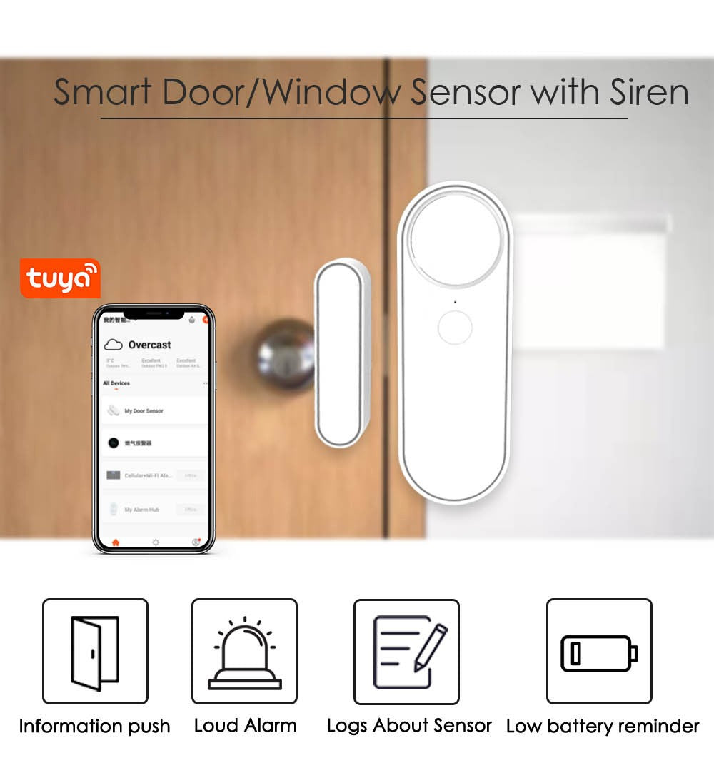 Smart Life Tuya Wifi Window Detector Door Open Close Sensor Security Contact Wifi Smart Door Sensor - V.I.P Digital Presence