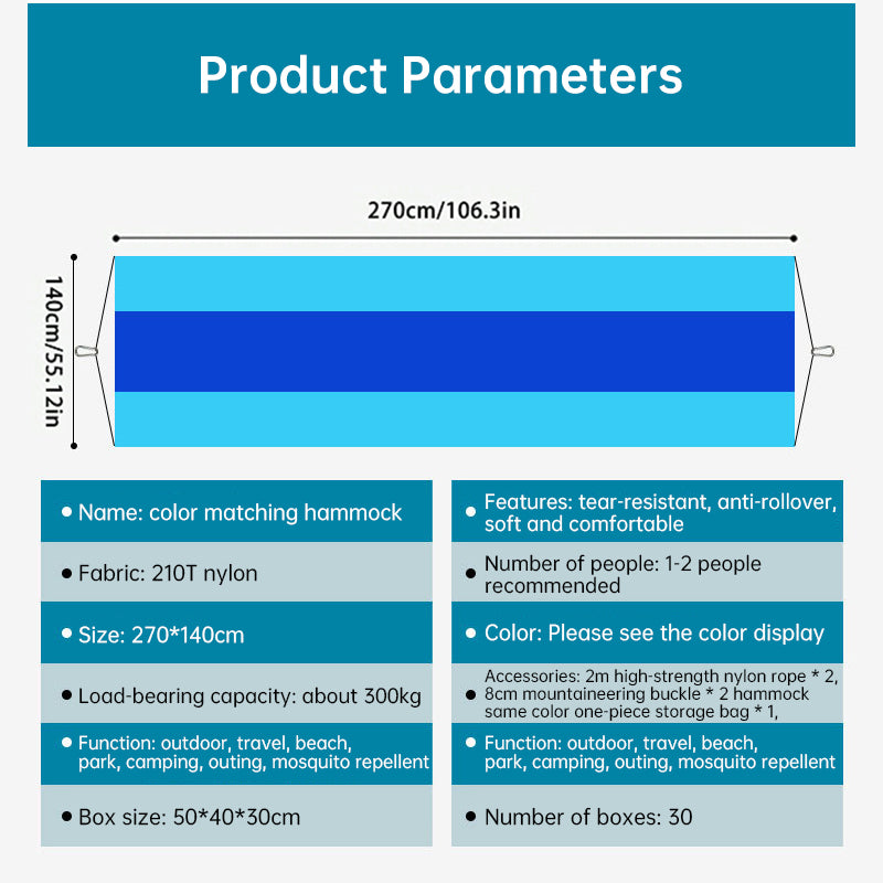 Light double nylon camping hammock with straps. Great for trips, beach, yard & garden. - V.I.P Digital Presence