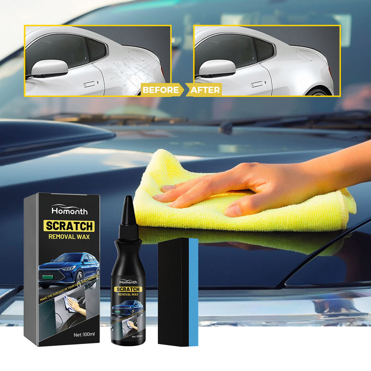 Scratch Removal Wax, Car Repair Care Paint Maintenance Refurbished Clean And Brightening Car Scratch Repair Cream - V.I.P Digital Presence