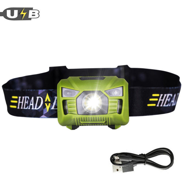CREE 5W LED Body Motion Sensor Headlamp Mini Headlight Rechargeable Outdoor Camping Flashlight Head Torch Lamp With USB Charging - V.I.P Digital Presence