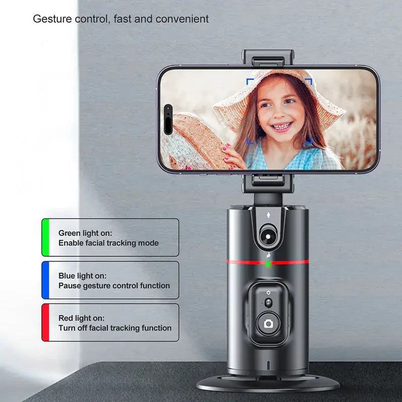P02 Auto Face Tracking Stand 360 Rotation Phone Holder Desktop Tracking Gimbal Stabilizer Tripod for Live Vlogging Video - V.I.P Digital Presence