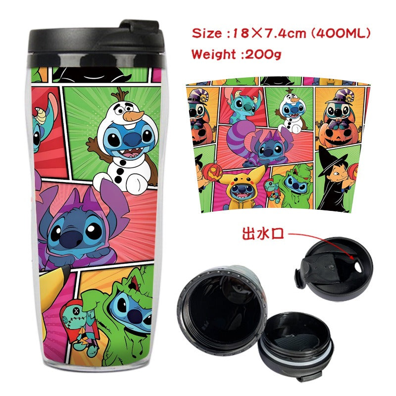Stitch Stitch animation peripheral double-layer insulated plastic cup two-dimensional cartoon tea cup cold water kettle water cup - V.I.P Digital Presence