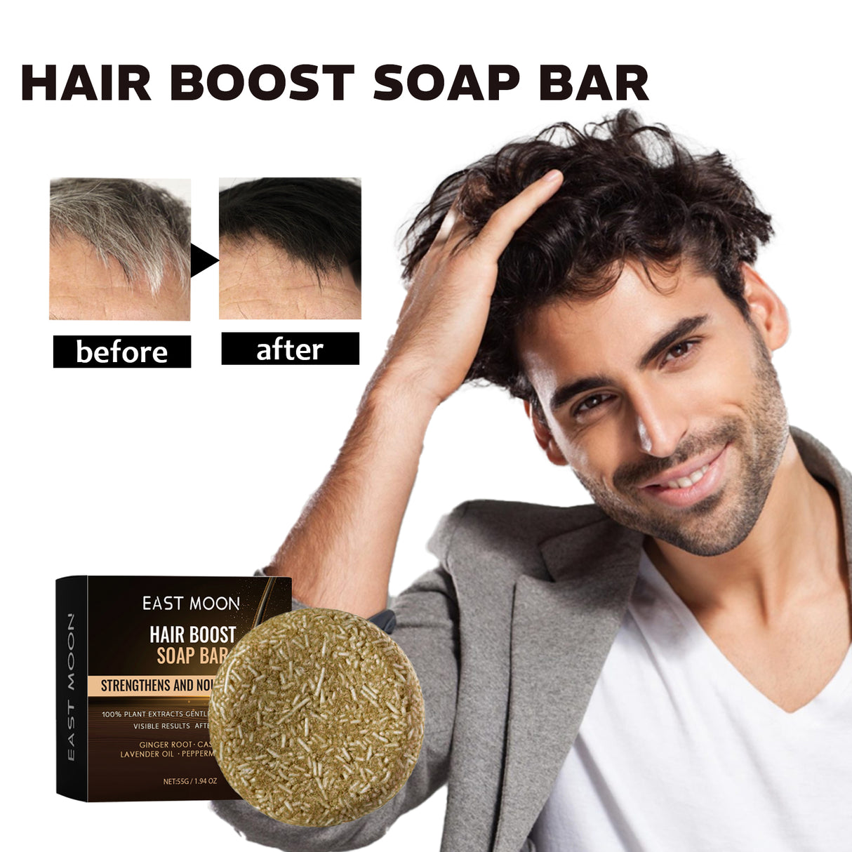 Root Activator Soap Bar, Hair Nourishing And Moisturizing Clean And Smooth Hair Roots Natural Black Thick Hair Care Shampoo Soap - V.I.P Digital Presence