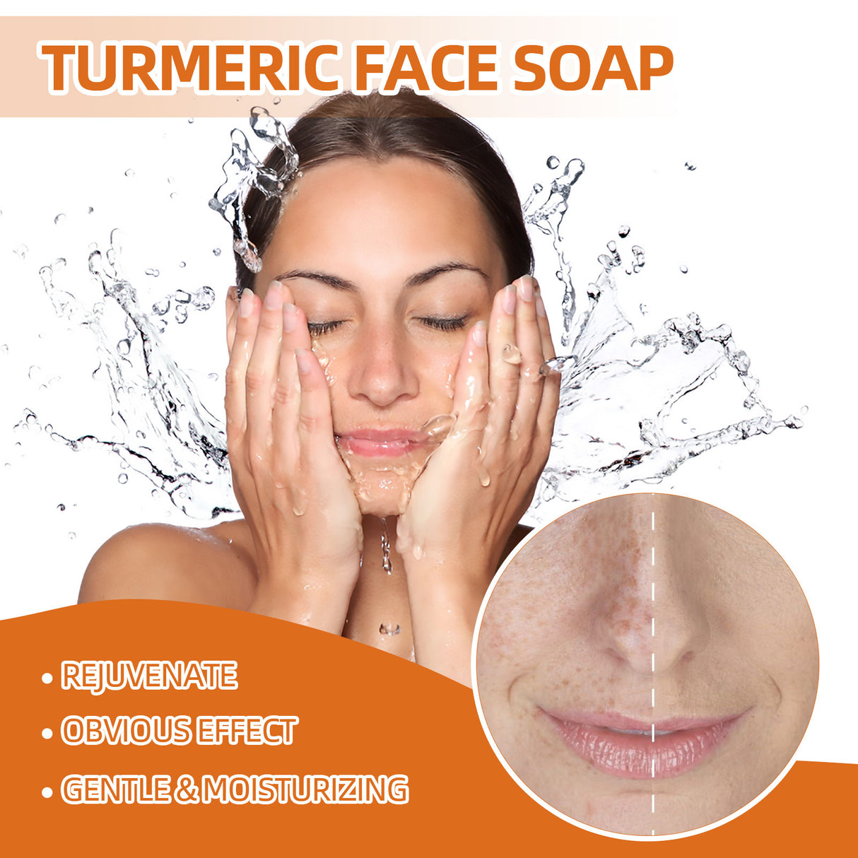 Turmeric Face Soap, Face Repair Gentle Cleansing, Fade Spots And Smooth Fine Lines Cleaner Soap - V.I.P Digital Presence