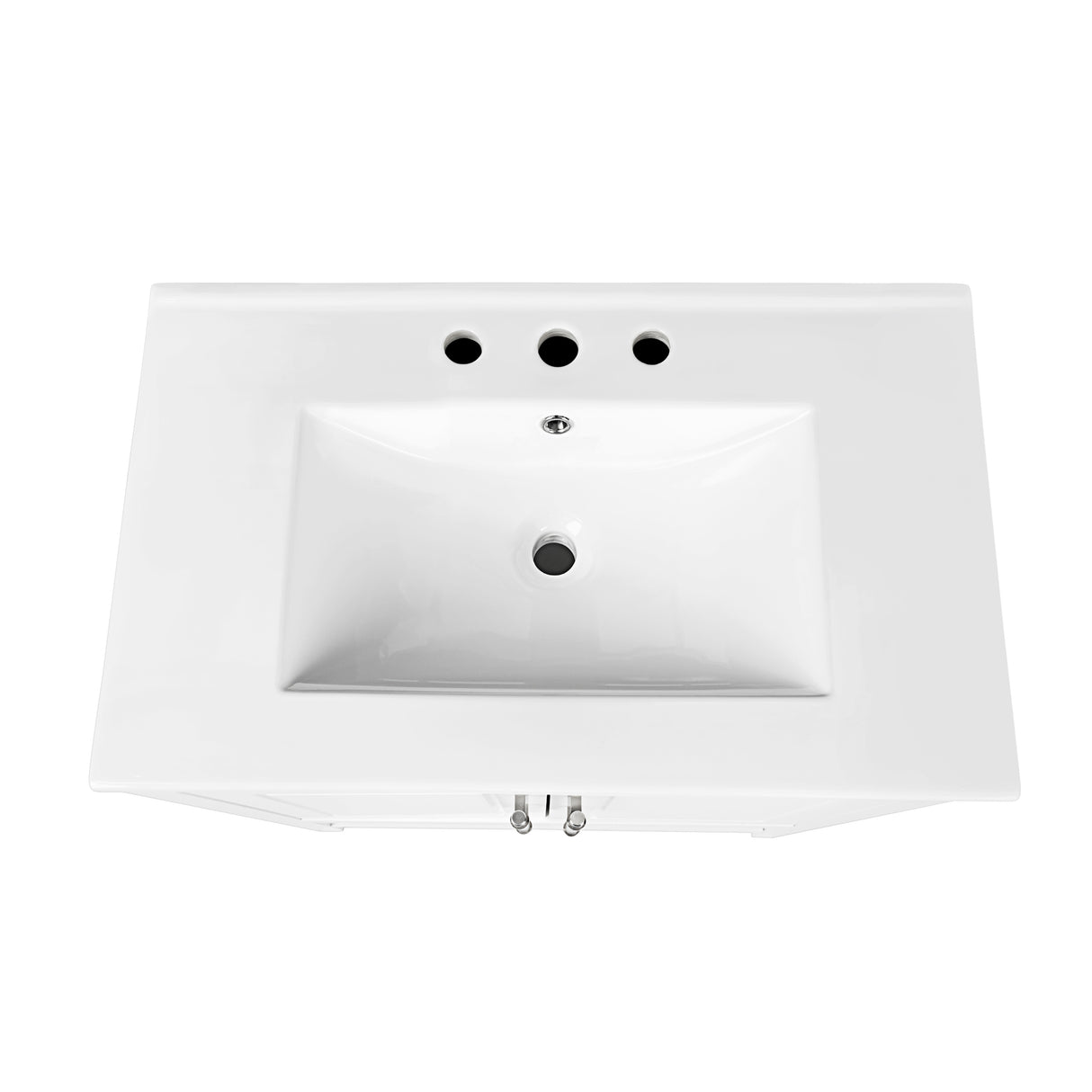 30" Bathroom Vanity with Sink Multi-functional Bathroom Cabinet with Doors and Drawers Solid Frame and MDF Board, White - V.I.P Digital Presence