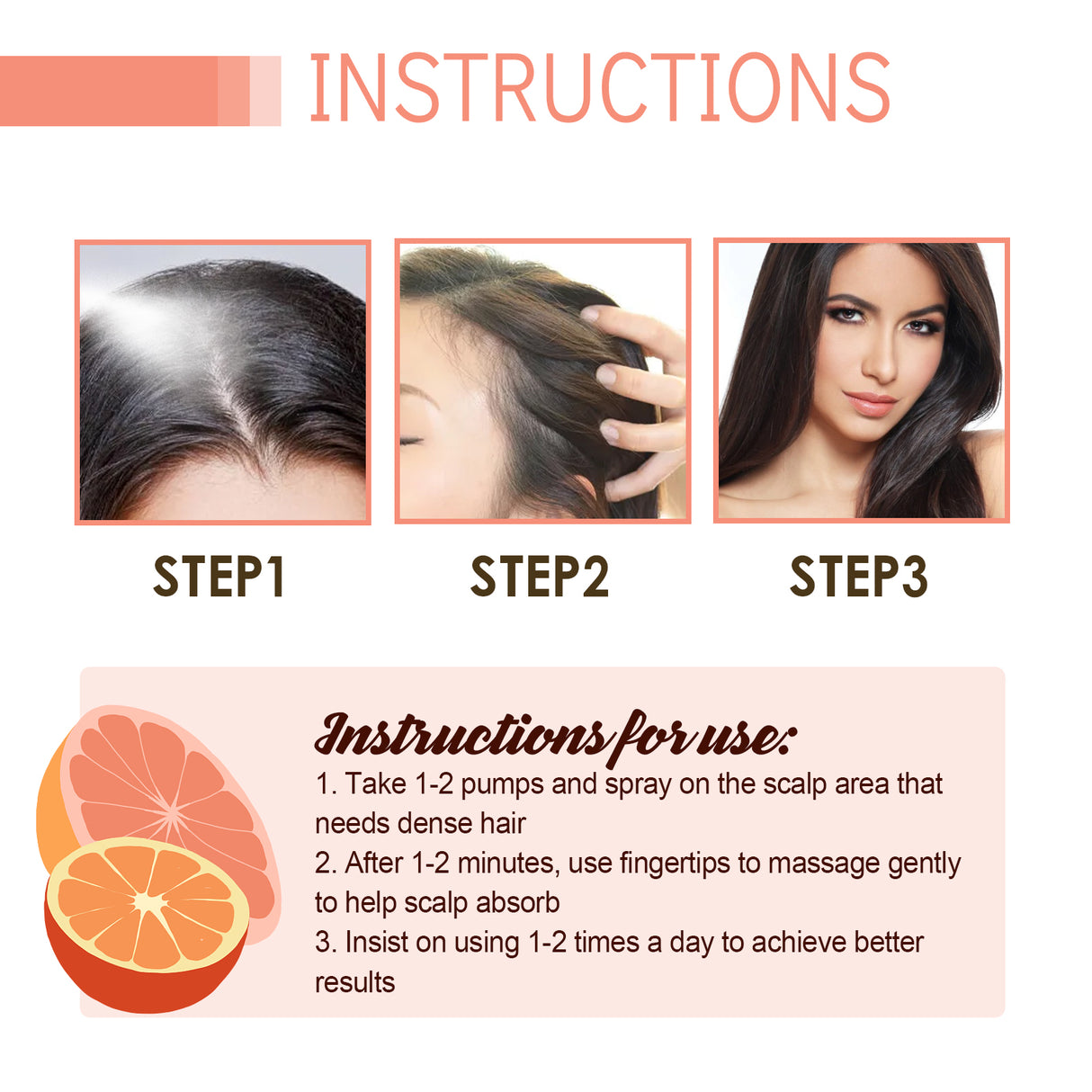 Grapefruit Hair Mist, Repair Damaged Hair Moisturizing And Thickening Hair Stabilization Spray - V.I.P Digital Presence
