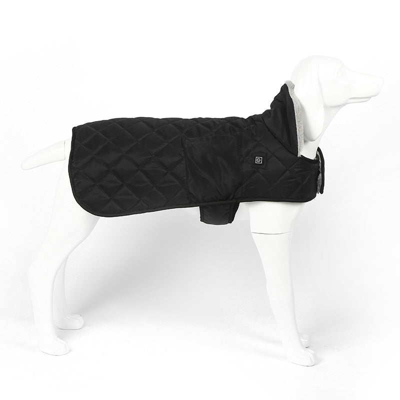 Heated Pet Clothing - New Fashion Warm Dog Cotton Jacket with Short Rabbit Fur - V.I.P Digital Presence