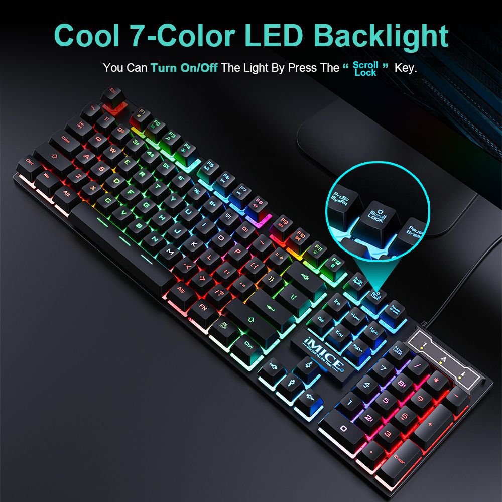 Wired gaming keyboard floating keycap rainbow backlit keyboard and mouse set AN-300 - V.I.P Digital Presence